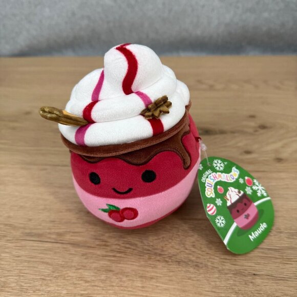 Squishmallows Maude Cranberry Mocha Toy Plush 6" Coffee Drink Christmas 2024 NEW - Picture 1 of 8
